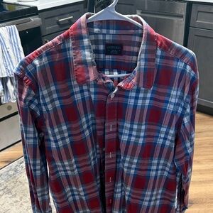 UNTUCKit Men's Red and Blue Plaid Shirt